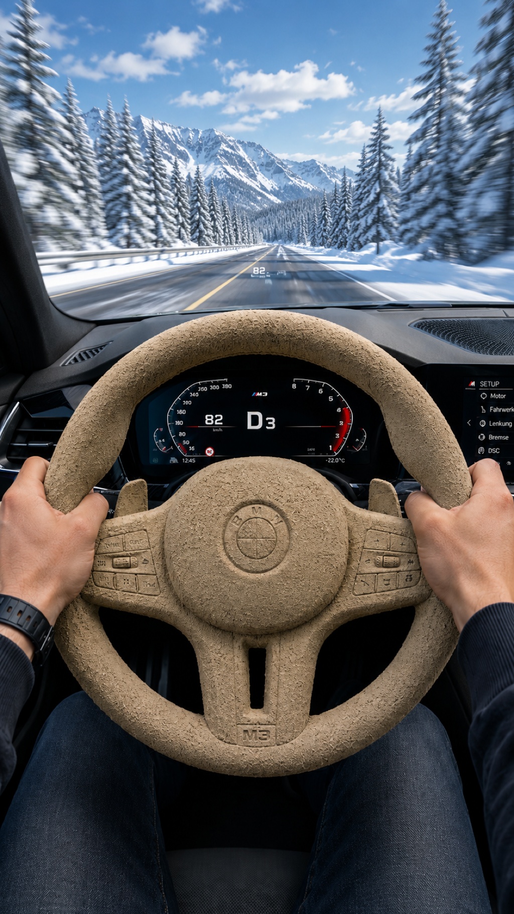 Alpine snow road